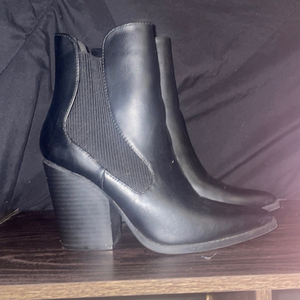 Black boots with heels